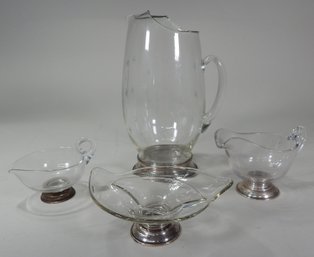 Lot Of Sterling Silver Footed Glassware