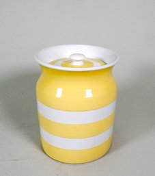 Vintage T.G. Green Cornishware England Yellow Storage Jar Canister With Lid