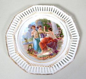 Vintage BAVARIA Three Maidens Porcelain Plate