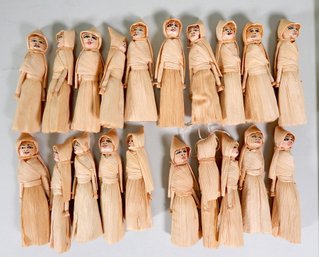 Set 20 Vintage Corn Husk Dolls