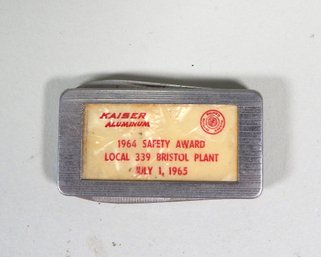 Vintage Kaiser Aluminum 1964 Advertising Money Clip Knife