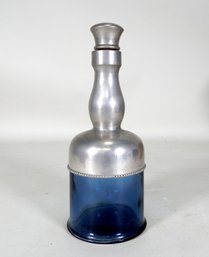 Antique Pewter & Glass Malta Bottle/ Decanter - Made In France