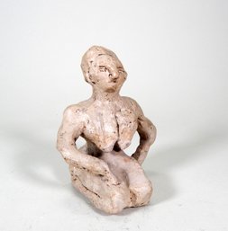 Kneeling Nude Woman Clay Sculpture