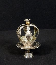 Antique Sterling Silver Repousse Religious Crown Portuguese