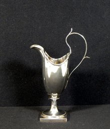 Antique Early 19th C. Coin Silver Helmet Shaped Creamer Milk Pitcher