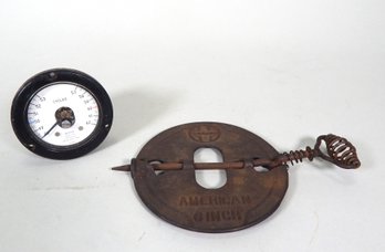 Vintage Weston Meter & Antique Cast Iron Damper