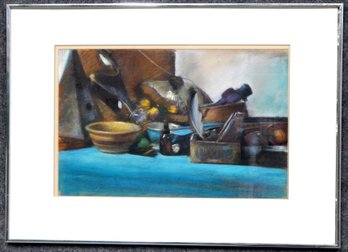 Johan Paul Bjurman (b.1947) ' Still Life With Bowl And Feather' Pastel Painting