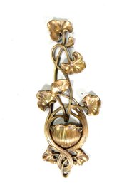 Large Vintage Flower Brass Sconce Candle Holder