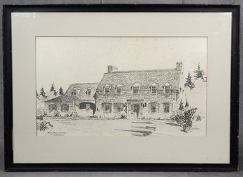 Edwin E. Cull (1891-1956) - Colonial House  Framed Print, Providence RI