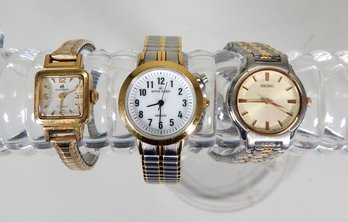 Lot 3 Vintage Watches: Seiko, Anne Klein, Bucherer