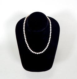 Vintage Genuine Pearl Necklace With 14K Gold Clasp
