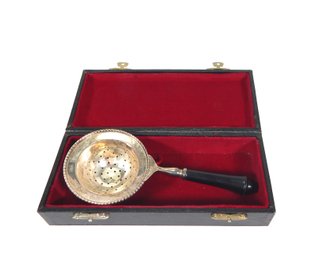 Vintage Silver Tea Strainer With Box