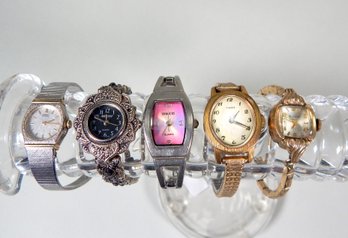 Lot 5 Women's Watches: Bulova, Timex, Seiko, Nelsonic, Rumours