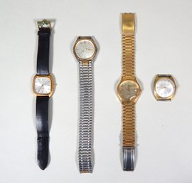 Lot 4 Vintage Men's Wristwatches: Seiko, Caravelle, Tissot, Elca