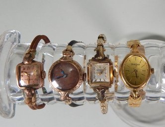 Lot 4 Vintage Women's Watches: Bulova, Gruen, Wittauer, Armitron