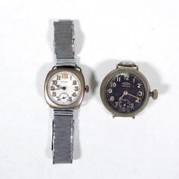 Lot 2 Vintage Military Watches: Ingersoll, Wizard