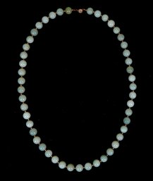 Heavy Vintage Chinese Jade Bead Necklace