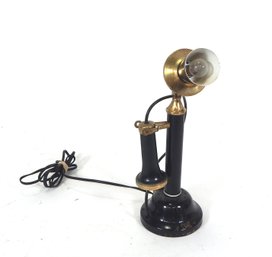 Vintage Candlestick Phone Shaped Table Lamp