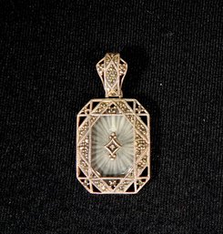 Rene Lalique Style Sterling Silver And Marcasite Pendant