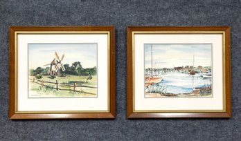 Robert Brooks (1922 - 1992) Pair Watercolors
