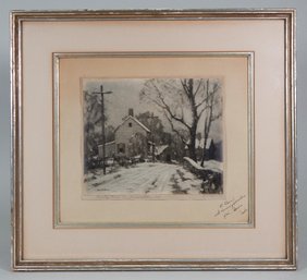 Junius ALLEN (1898-1962) Country Road Signed Lithograph