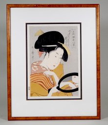 Vintage Japanese Utamaro Woodblock Print