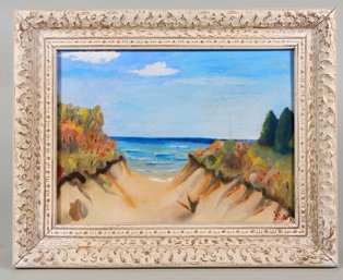 Vintage Silvy (20th Century) Coast View Oil Painting