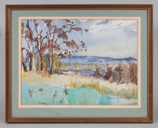 James York (20th Century) Landscape Watercolor