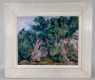 Sybil Wolfe (20th Century) Rocky Landscape Impressionist Oil Painting