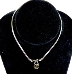 Vintage Sterling Silver & Abalone Chocker Necklace