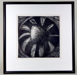 Original Abstract Framed Etching