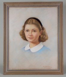 Ralph William Williams (1908-1976) ' Portrait Of Beautiful Girl' Pastel Painting
