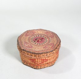 Vintage Octagon Woven Basket