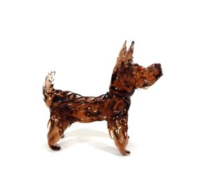 Vintage Murano Glass Dog Sculpture Scottie Scottish Terrier