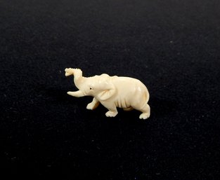 Antique Hand Carved Miniature Elephant Figure