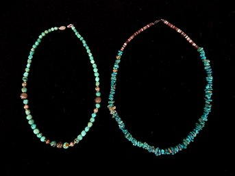Lot 2 Vintage Turquoise Necklaces