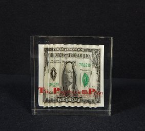 Advertising Acrylic Paperweight Novelty The Shrinking Dollar