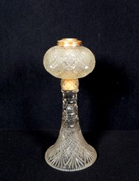 Antique American Brilliant Cut Glass Oil Lamp
