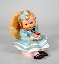 1957 Goebel ' Sitting Pretty' Figurine Girl With Flowers Germany