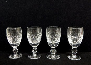 Set 4 Waterford Crystal Boyne Cut White Wine Glasses