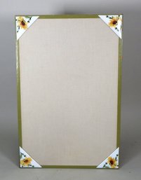 Vintage Picture Holder Board With Porcelain Hand Painted Corners