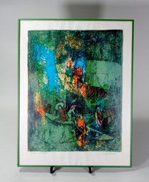 Lebadang (1922 - 2015) Vietnam-  Abstract ' Sampans' Lithograph With COA