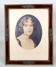Antique 'MIMS' Girl Portrait Photograph Brass Filigree Decorated Frame