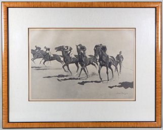 Frederick Remington  ' Ready Go' Horse Racing Framed Print