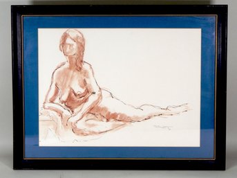 Vintage S.SCHWARTZ Reclining Nude Original Painting