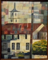 Aileen Jensen (XX Century) Cityscape Oil Painting