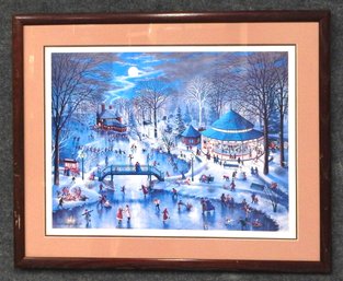 Karl Doerflinger ' Winter Carousel Party' Hand Signed Lithograph