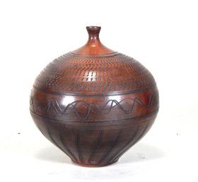 Vintage Art Pottery Vase Native American - Signed