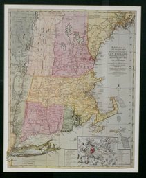 1780 Map Of New England By Bowels - Vintage Reproduction