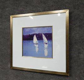 Framed Picture With Sailboats